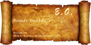 Bosch Oszlár névjegykártya